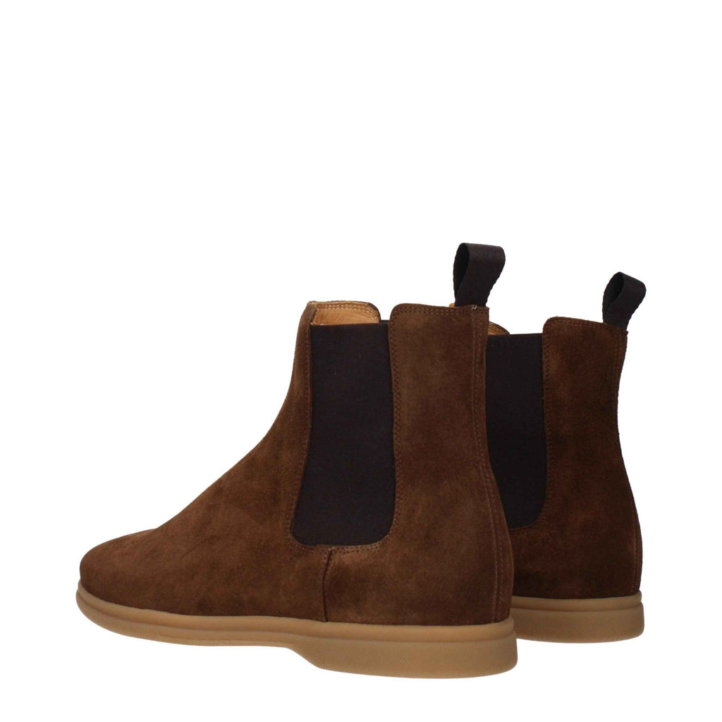 Eleventy Brown Leather Ankle Boots