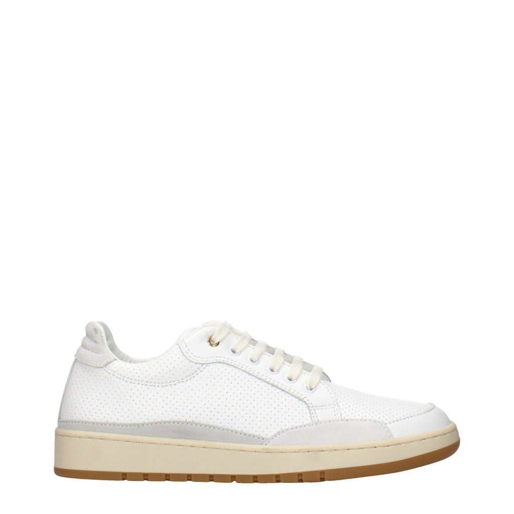 Eleventy White Leather Low Top Sneakers