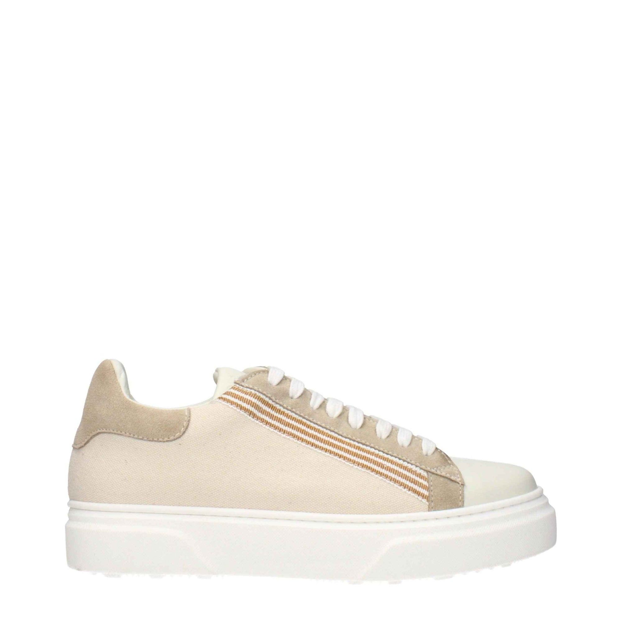 Eleventy Beige Fabric Low Top Sneakers