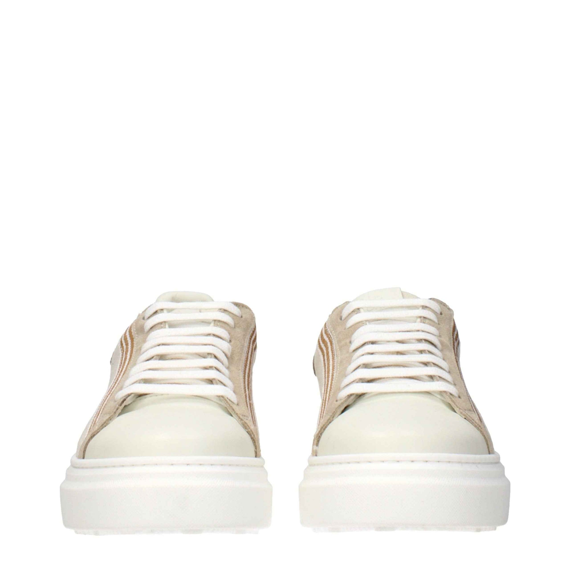 Eleventy Beige Fabric Low Top Sneakers