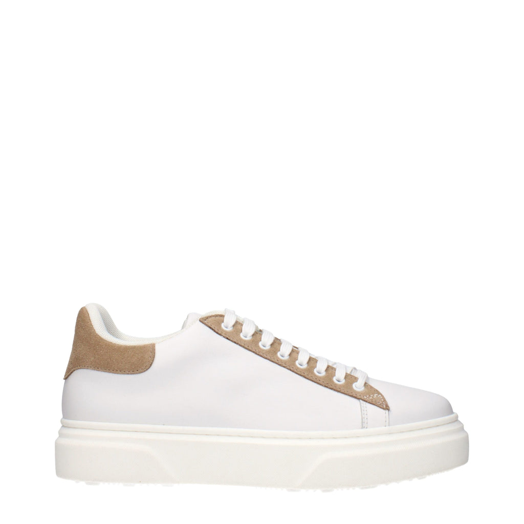 Eleventy White Leather Low Top Sneakers