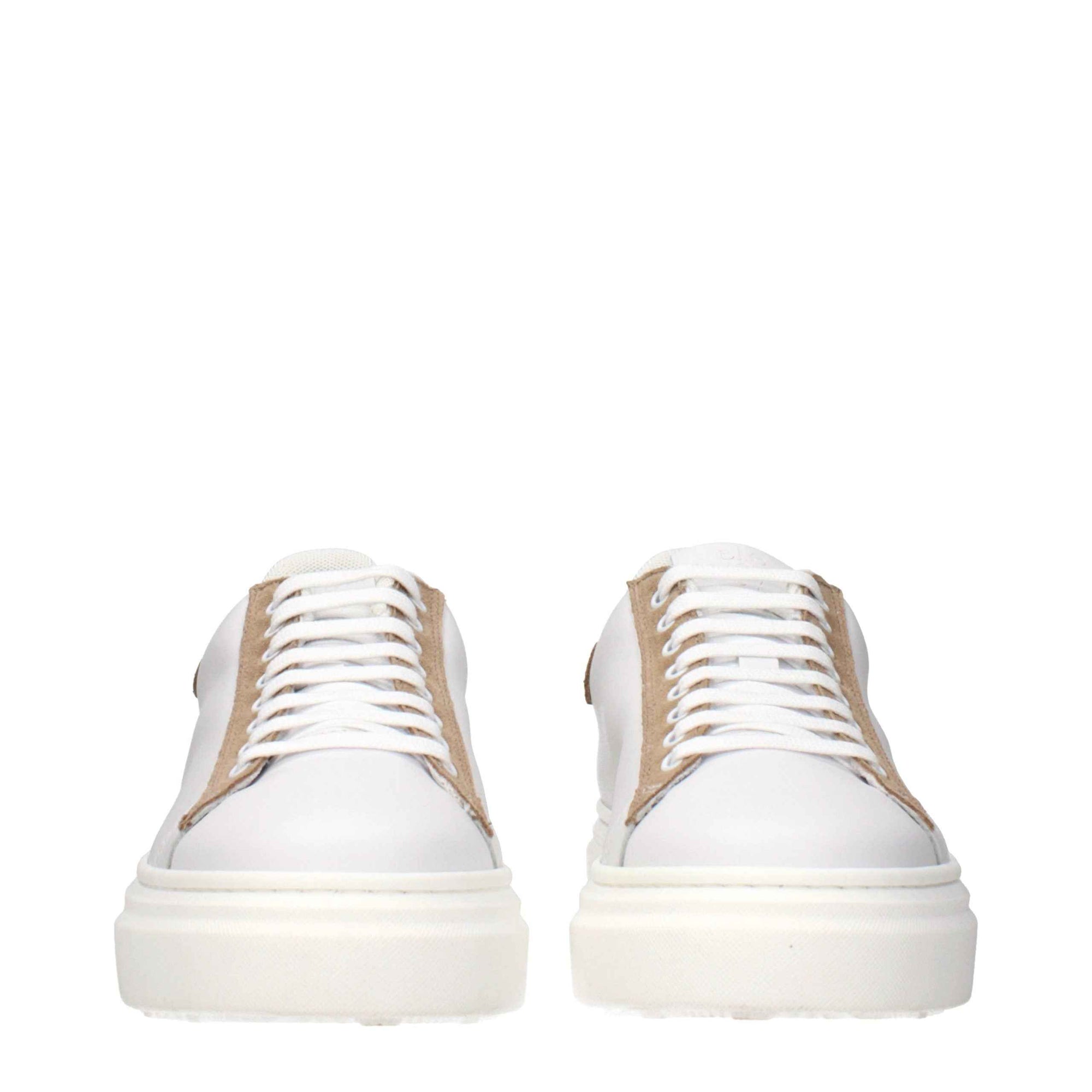 Eleventy White Leather Low Top Sneakers
