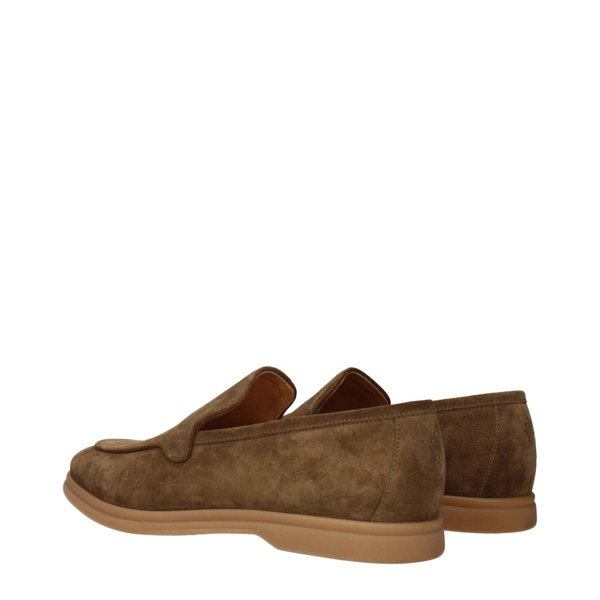 Eleventy Brown Leather Slip-On Loafers