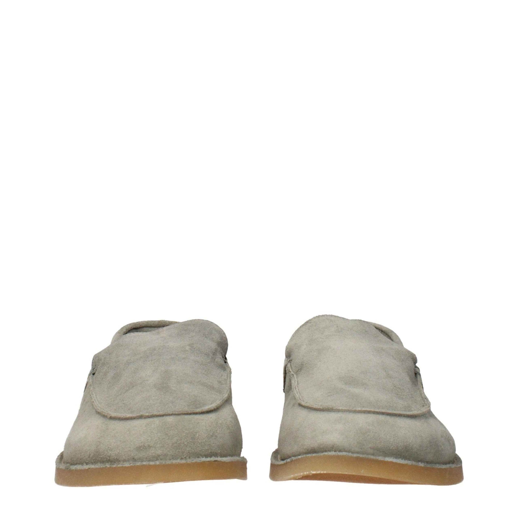 Eleventy Green Leather Slip-On Loafers