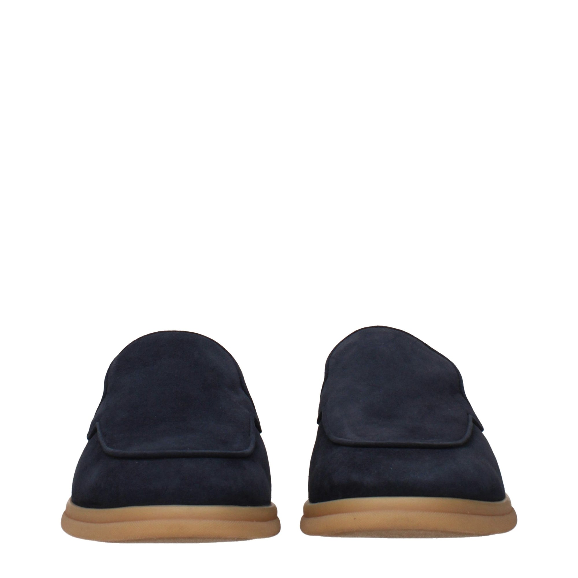 Eleventy Blue Leather Slip-On Loafers