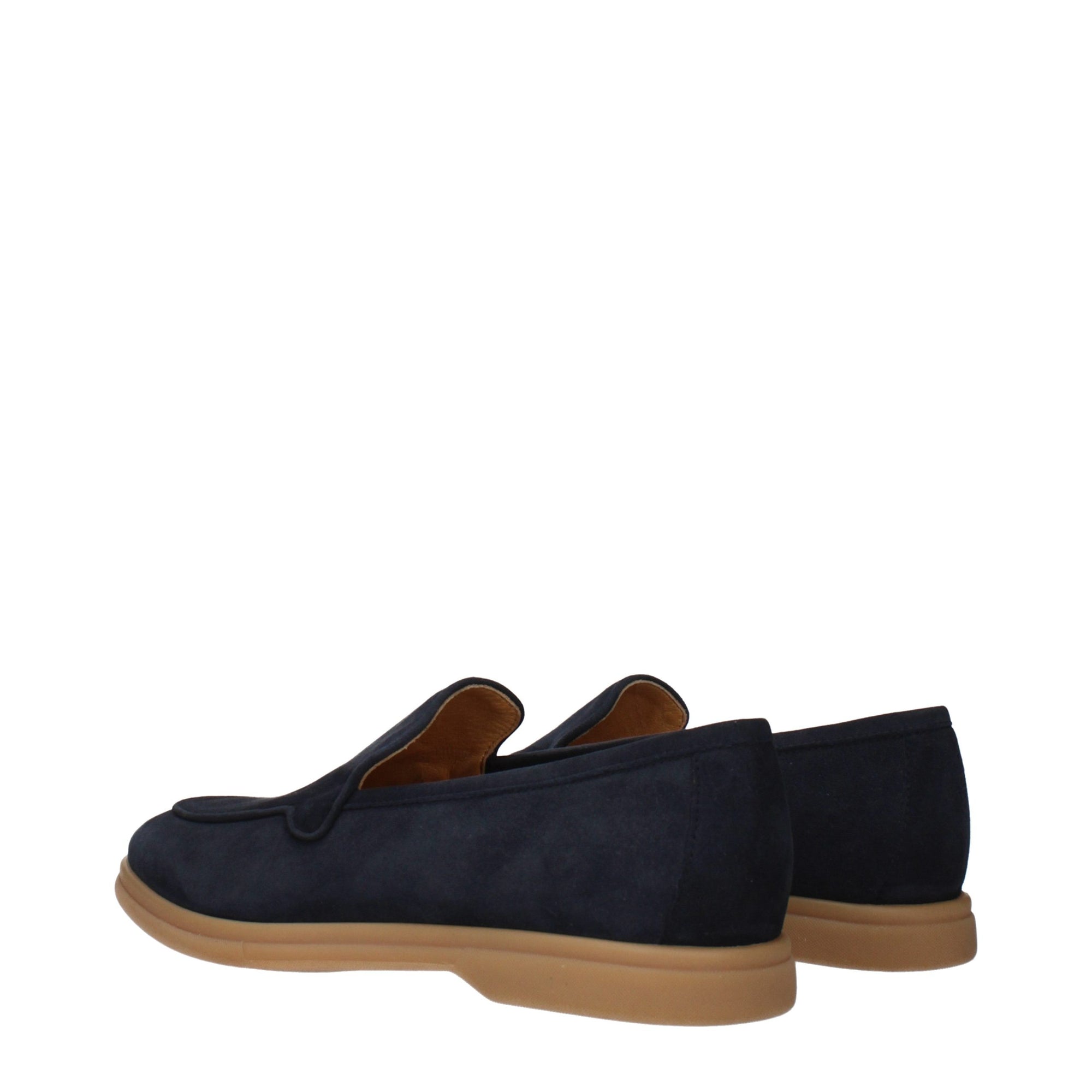 Eleventy Blue Leather Slip-On Loafers