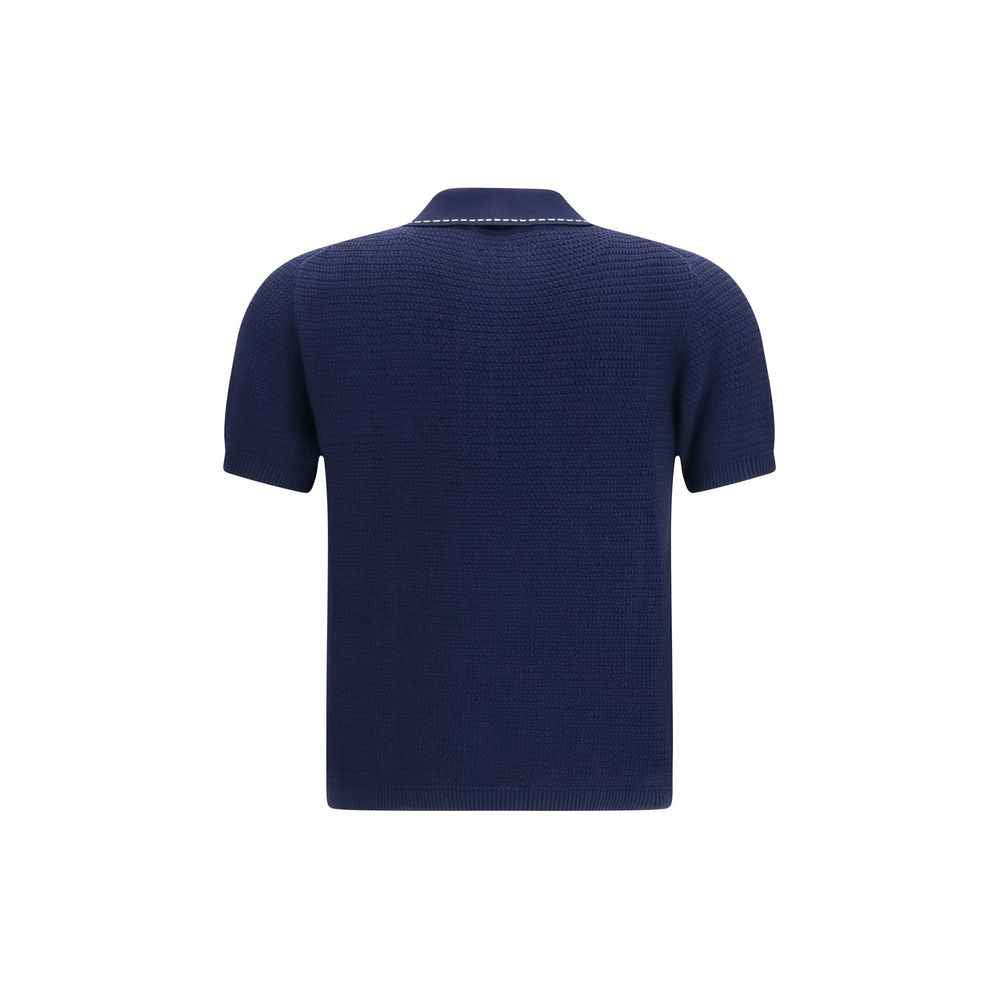 Versace Blue Cotton Polo Shirt