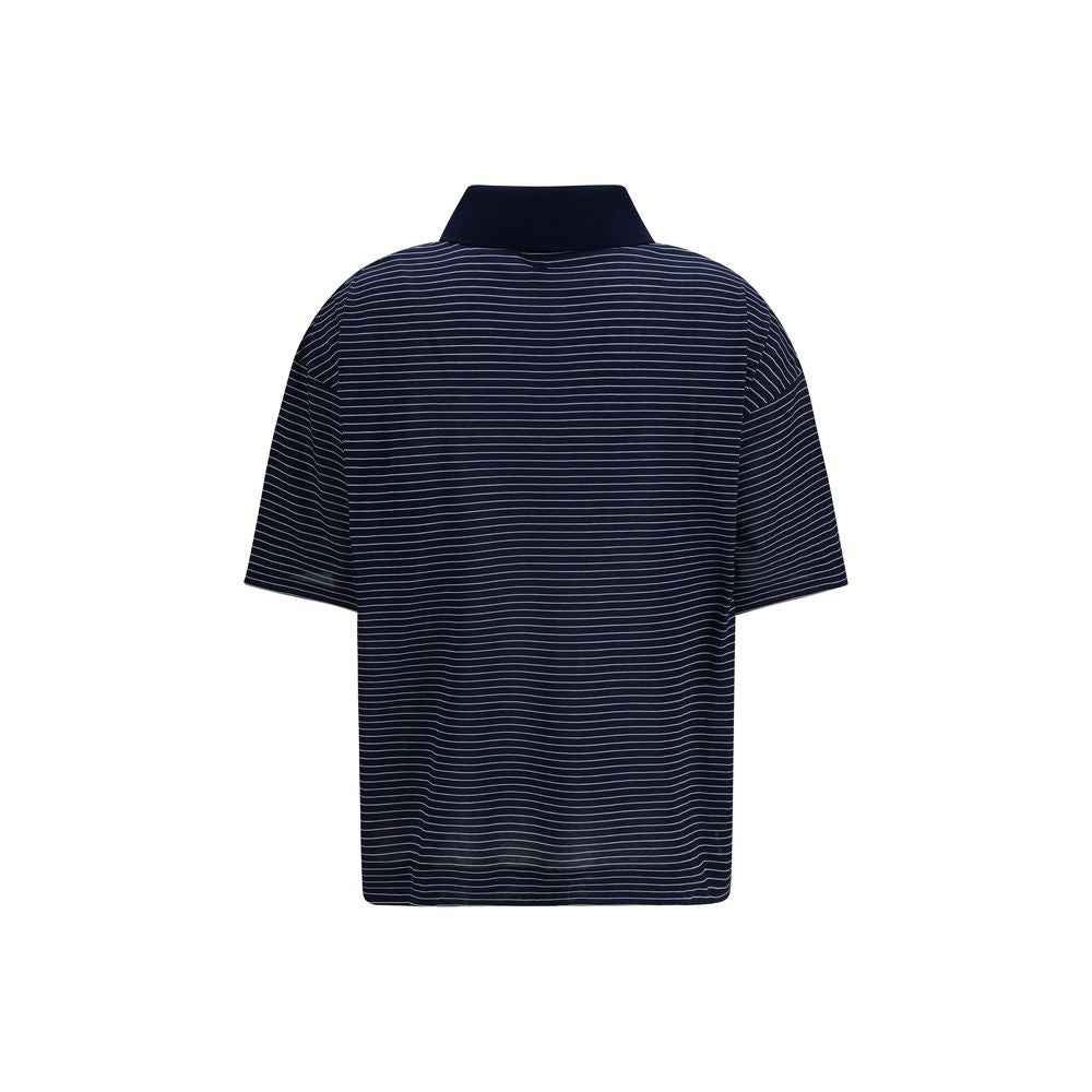 Ami Paris Blue Cotton Polo Shirt