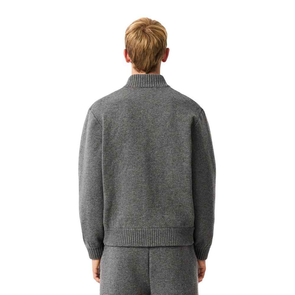 Lacoste Gray Wool Cardigan