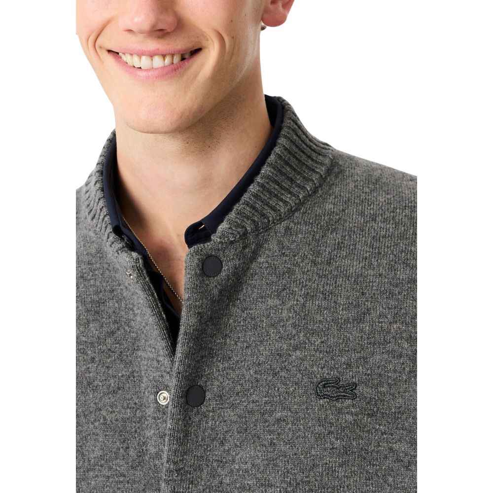 Lacoste Gray Wool Cardigan