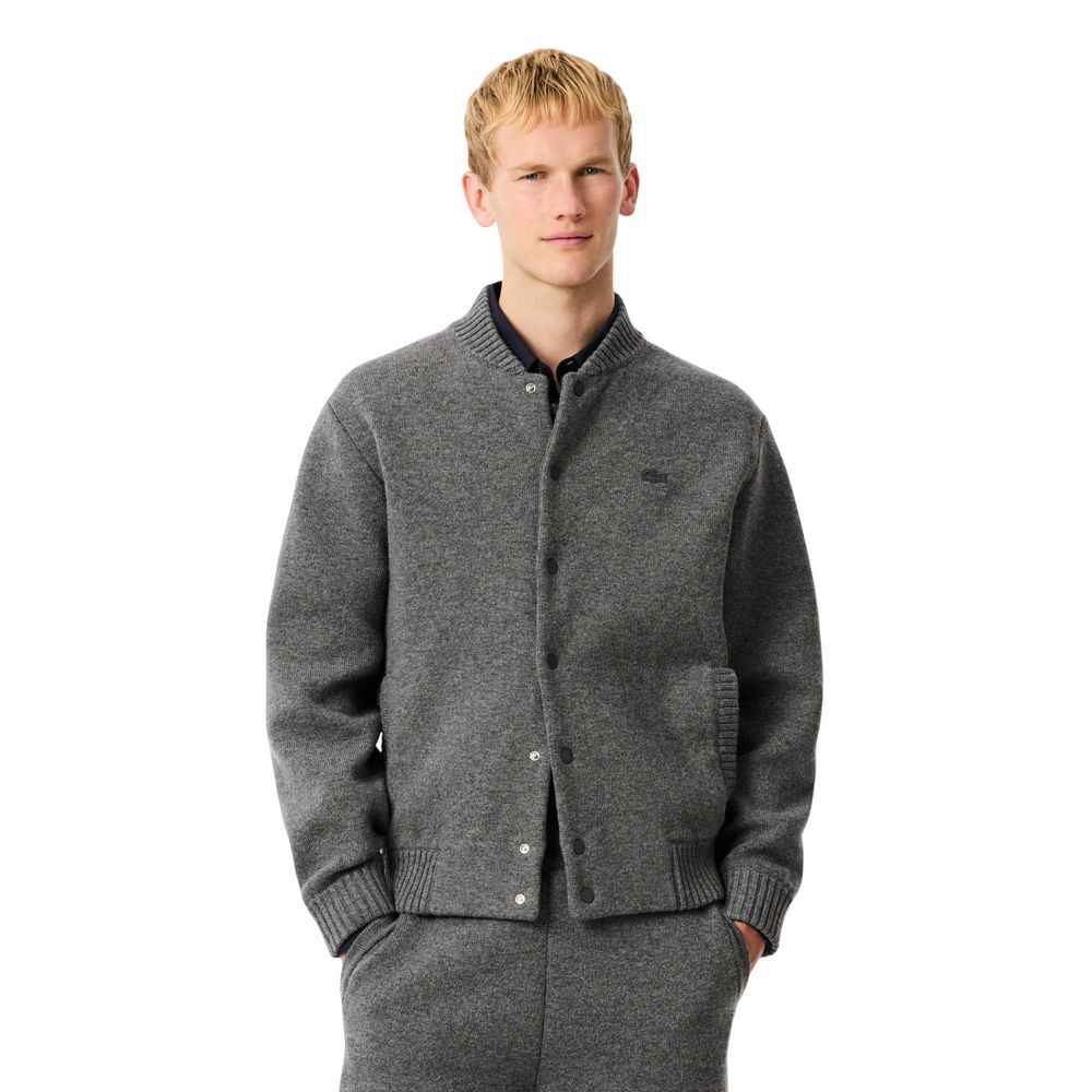 Lacoste Gray Wool Cardigan