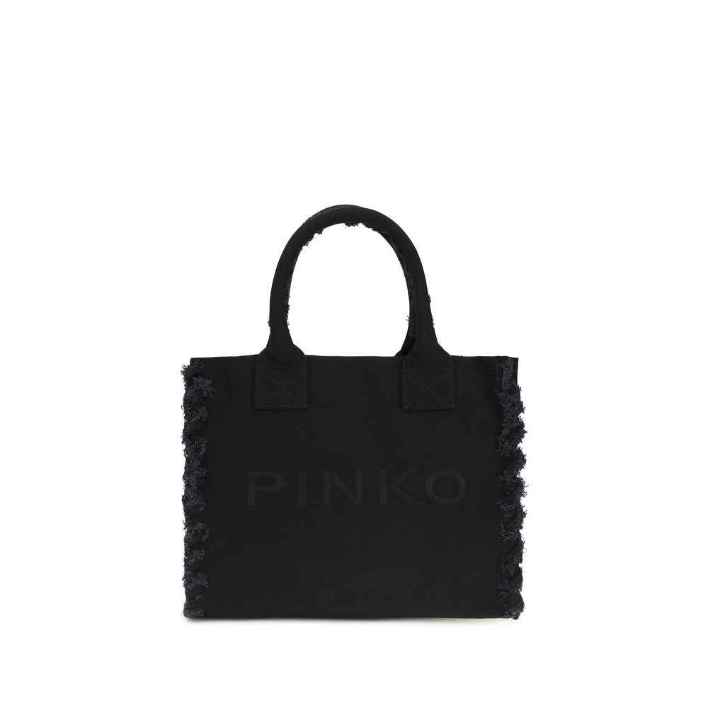 PINKO Black Cotton Shoulder Bag