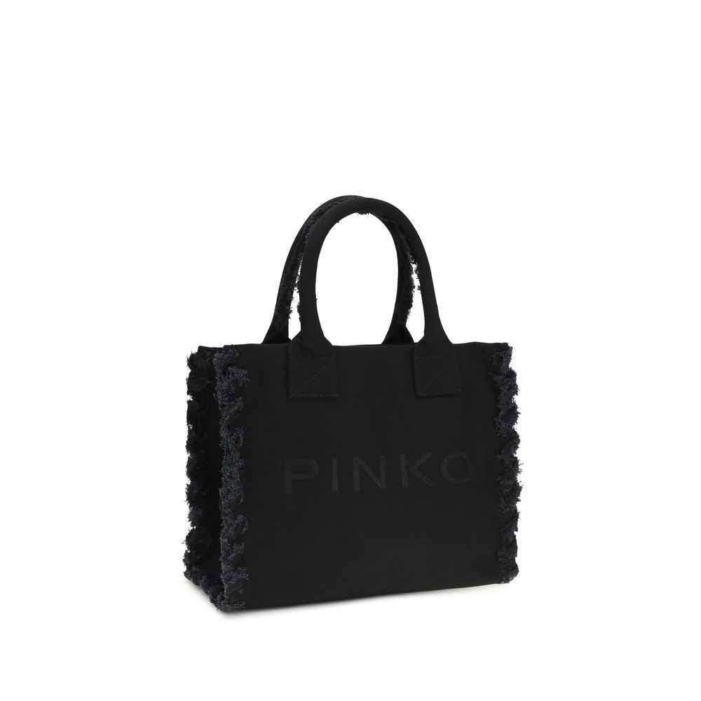 PINKO Black Cotton Shoulder Bag