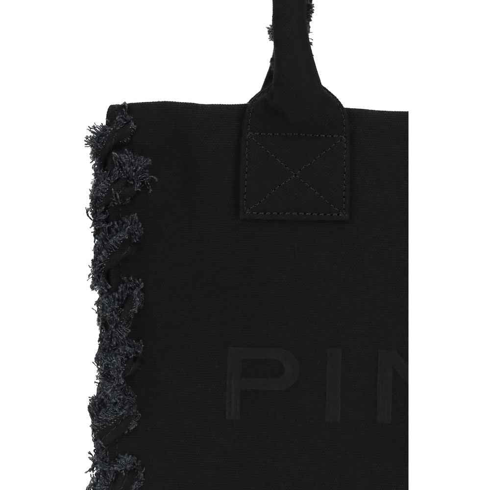 PINKO Black Cotton Shoulder Bag