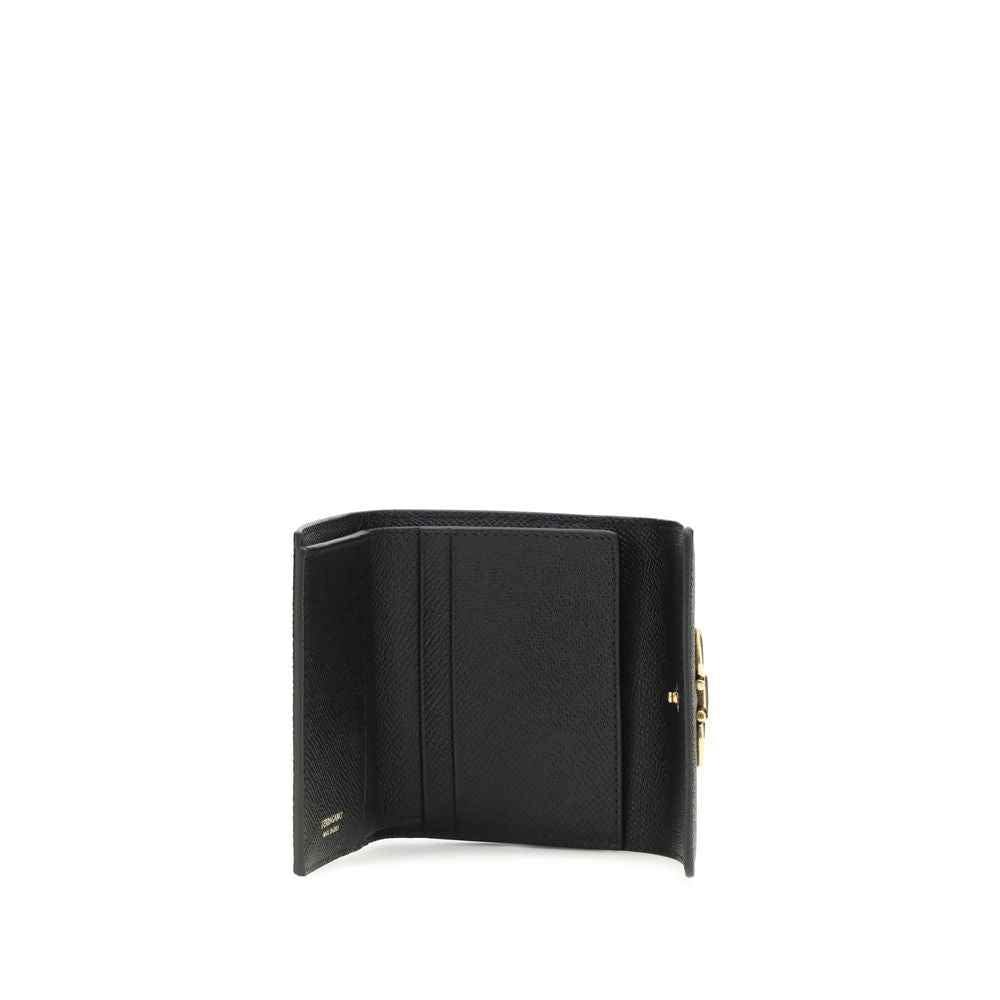 Ferragamo Black Calf Leather Bos Taurus Wallet