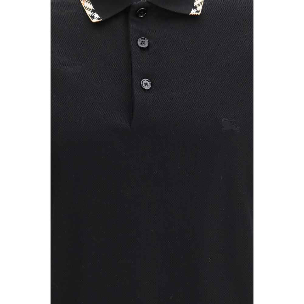Burberry Black Cotton Polo Shirt