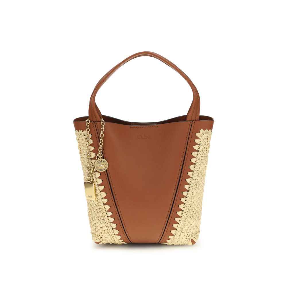 Chloé Beige Raffia Shoulder Bag