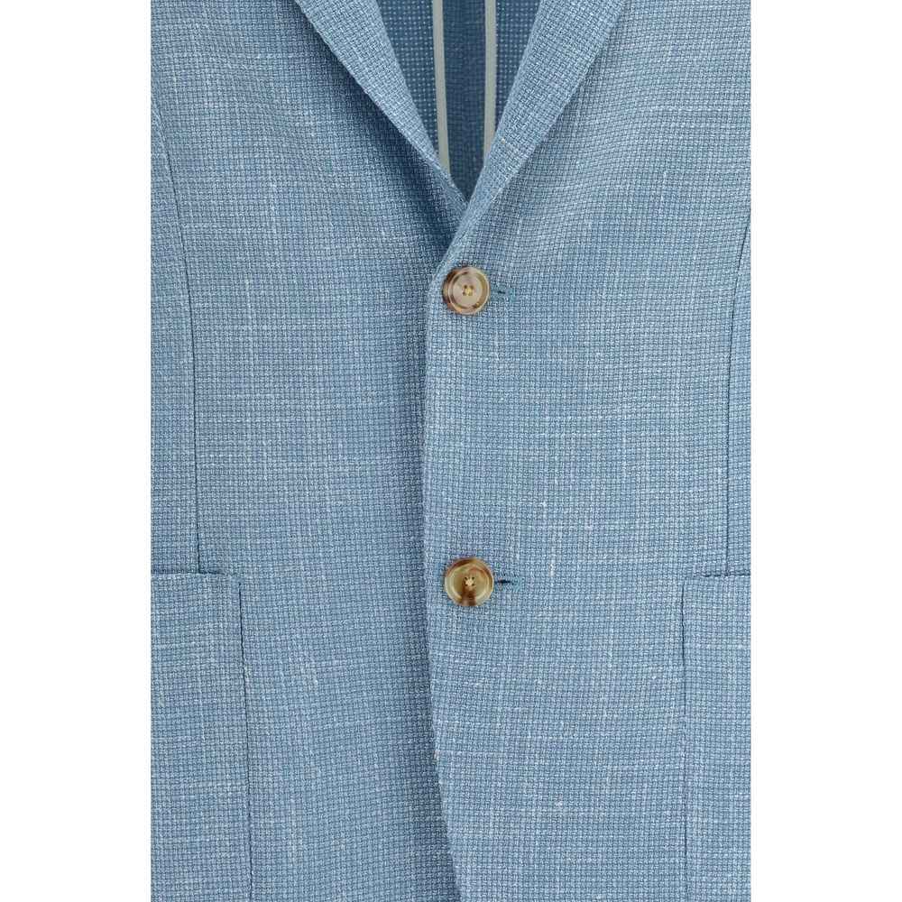 Lardini Blue Silk Blazer