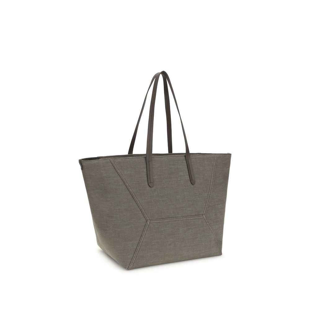 Brunello Cucinelli Brown Nylon Shoulder Bag