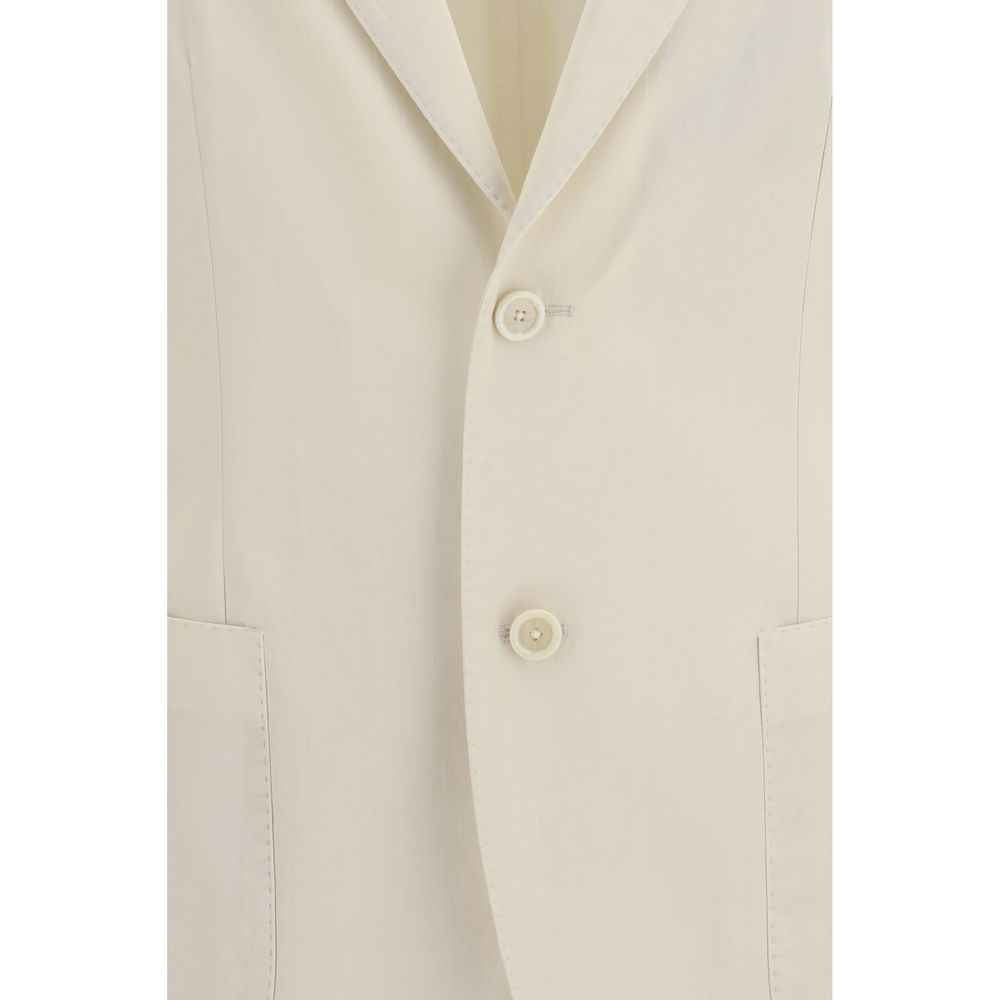 Lardini White Cotton Blazer