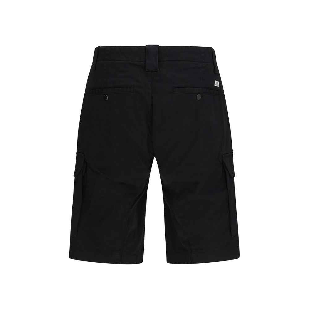 C.P. Company Black Cotton Bermuda Shorts