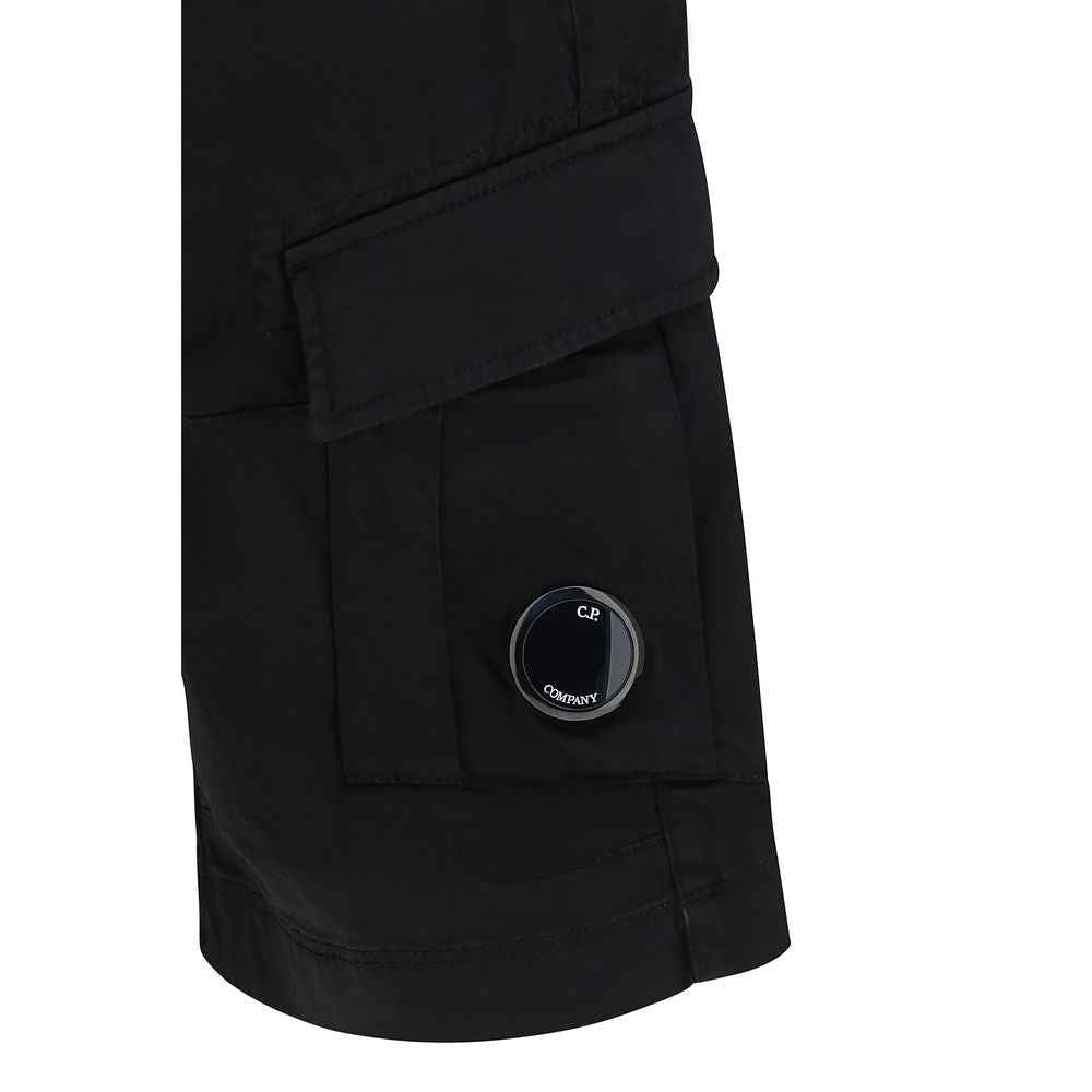 C.P. Company Black Cotton Bermuda Shorts