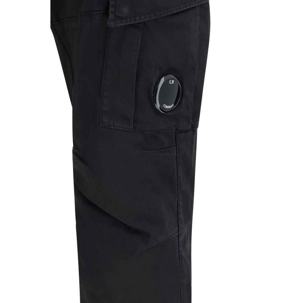 C.P. Company Black Cotton Cargo Pants