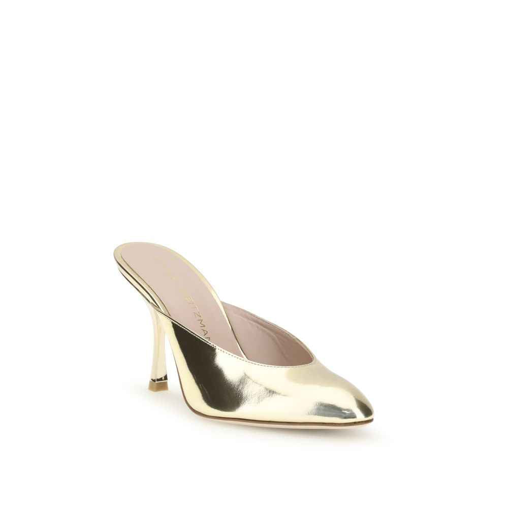 Stuart Weitzman Silver Calf Leather Bos Taurus Mules