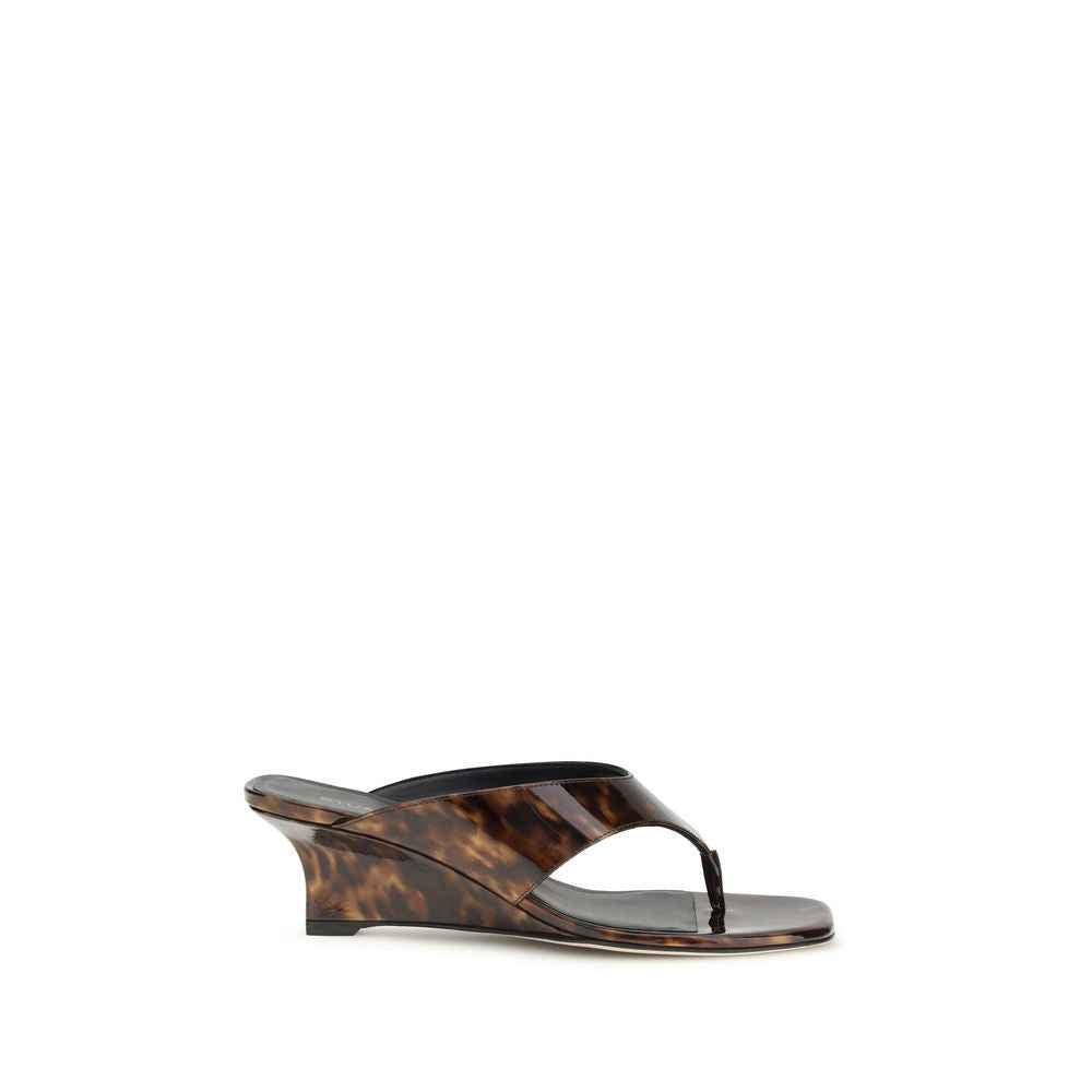 Stuart Weitzman Multicolor Calf Leather Bos Taurus Wedge Sandals
