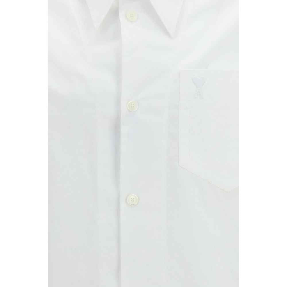 Ami Paris White Cotton Shortsleeve Shirt