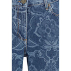 Etro Blue Cotton Flared Jeans
