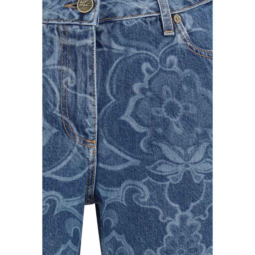 Etro Blue Cotton Flared Jeans