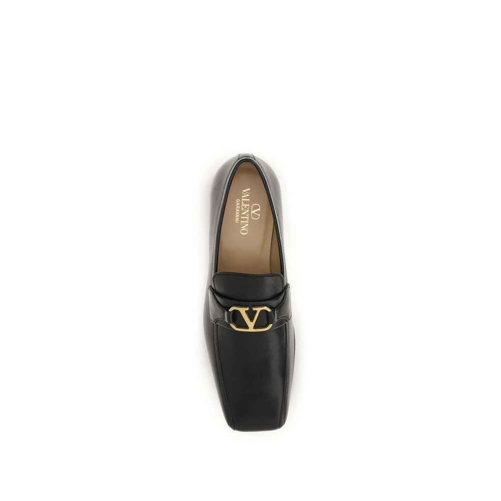 Valentino Garavani Black Goatskin Slip-On Loafers
