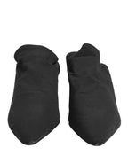 Dolce & Gabbana Black Suede Heel Mule Shoes
