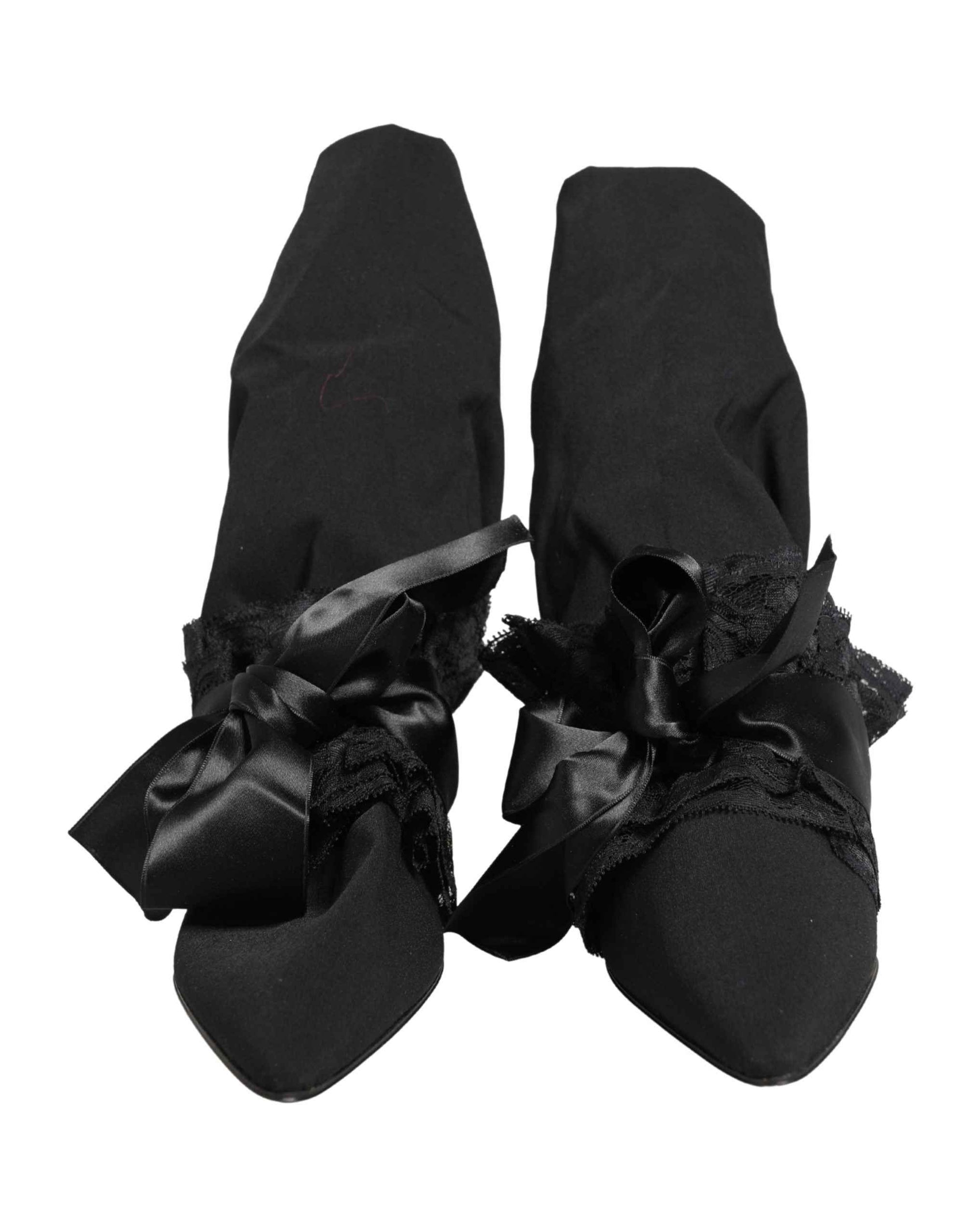 Dolce & Gabbana Black Suede Mid Calf Boots Shoes