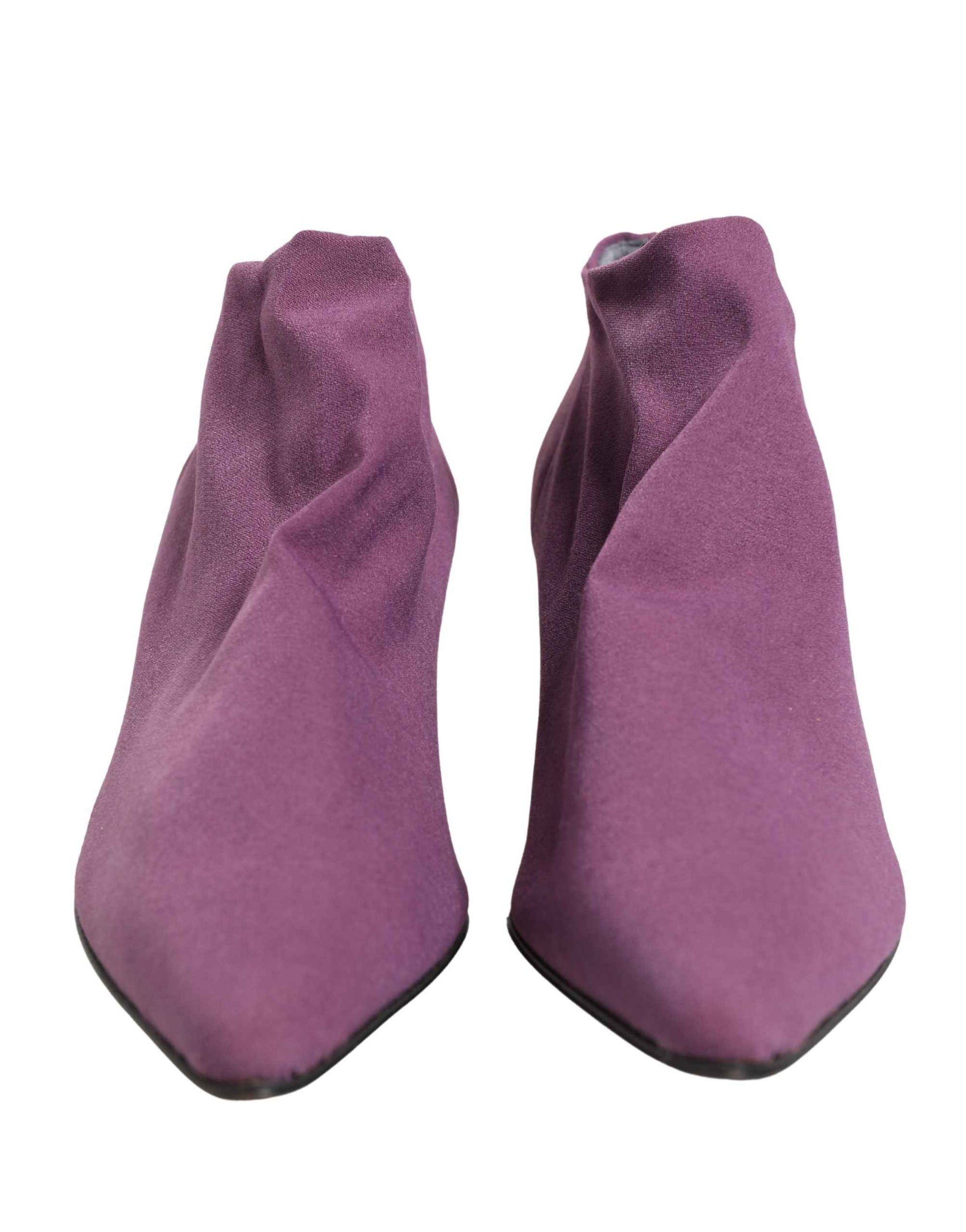 Dolce & Gabbana Shoes Purple Suede Ankle Boots Shoes