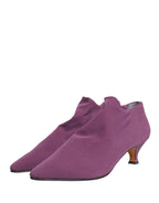Dolce & Gabbana Shoes Purple Suede Ankle Boots Shoes