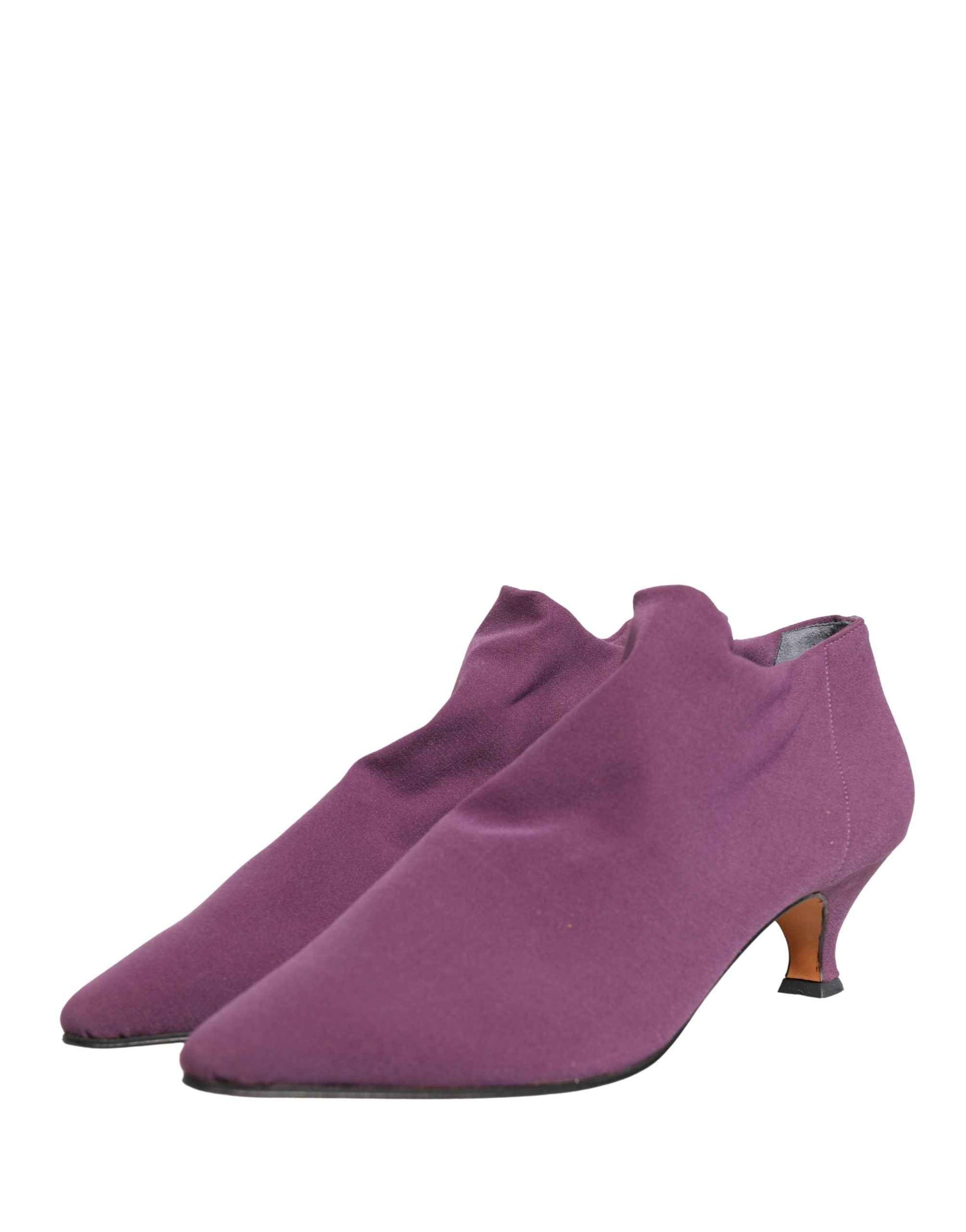 Dolce & Gabbana Shoes Purple Suede Ankle Boots Shoes