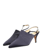 Dolce & Gabbana Black Suede Heels Slingbacks Shoes