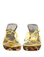 Dolce & Gabbana Multicolor Leather Block Heels Sandals Shoes