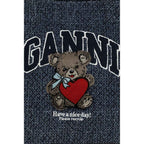 Ganni Blue Cotton Shoulder Bag