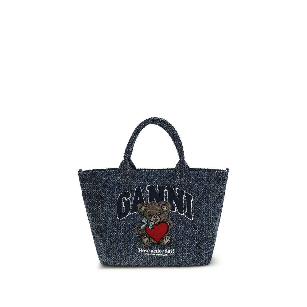 Ganni Blue Cotton Shoulder Bag