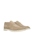 Eleventy Beige Leather Ankle Boots