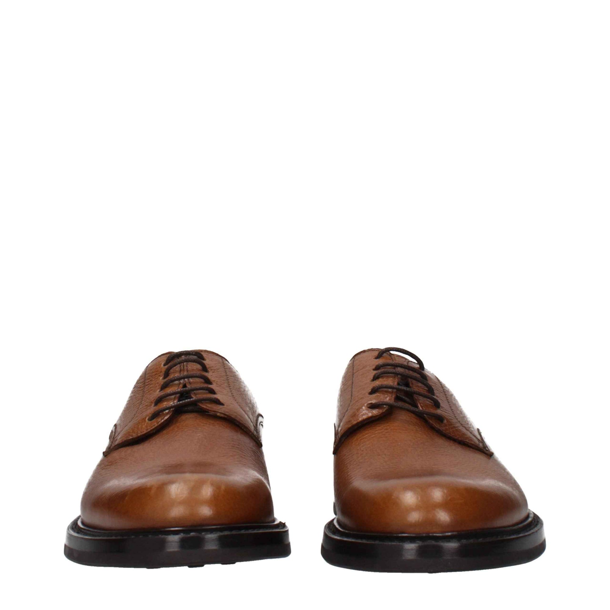 Eleventy Brown Leather Oxfords And Derbies