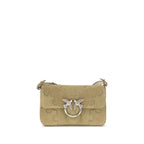 PINKO Beige Calf Leather Bos Taurus Shoulder Bag