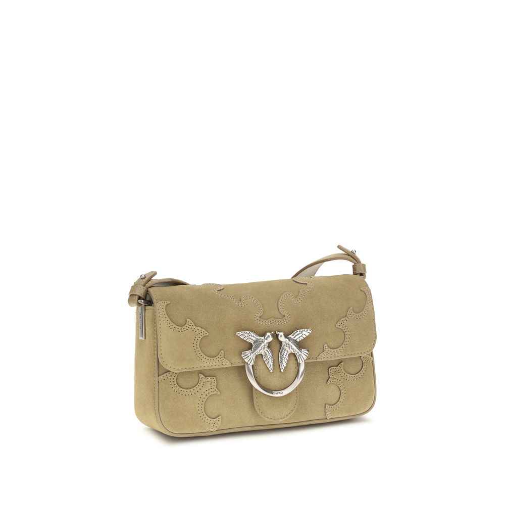 PINKO Beige Calf Leather Bos Taurus Shoulder Bag