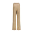 Valentino Beige Silk Dress Pants