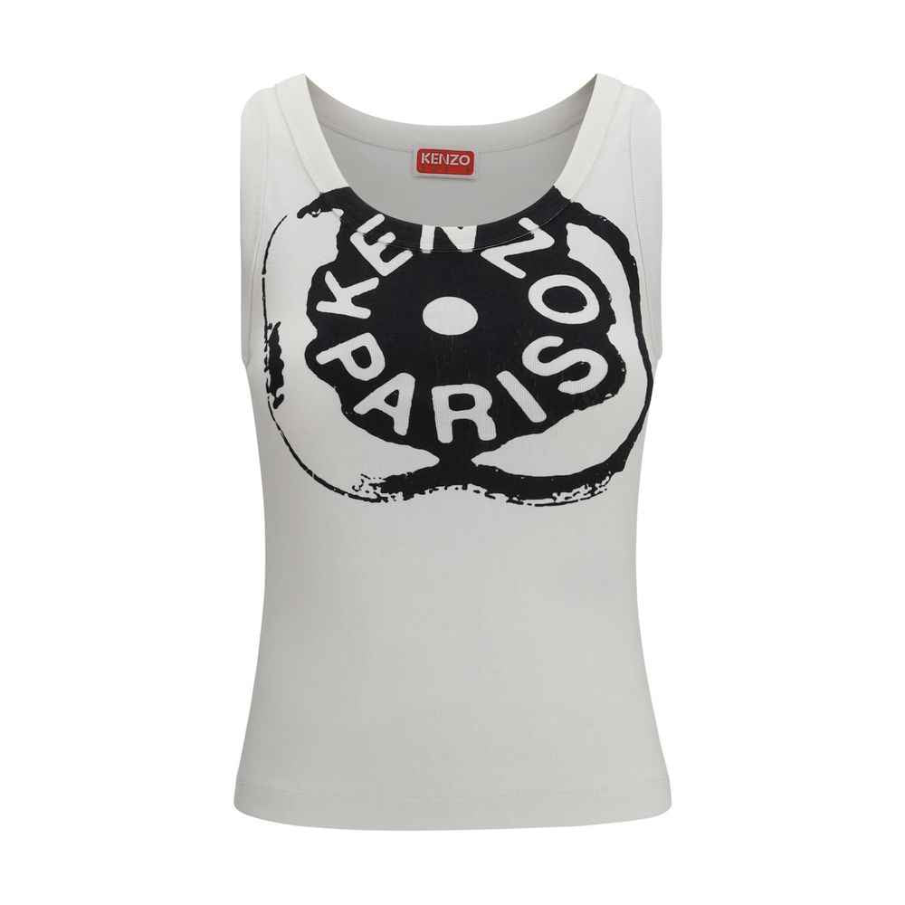 Kenzo White Cotton Sleeveles T-Shirt