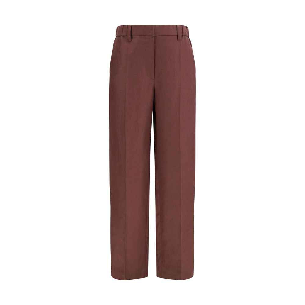 Brunello Cucinelli Brown Linen Casual Pants