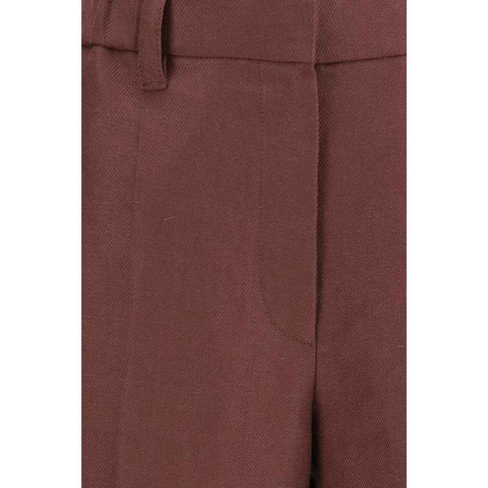 Brunello Cucinelli Brown Linen Casual Pants